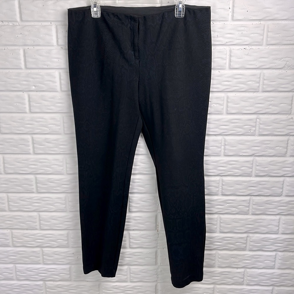 ALFANI Snake Print Trouser Legging black blue pants size 14